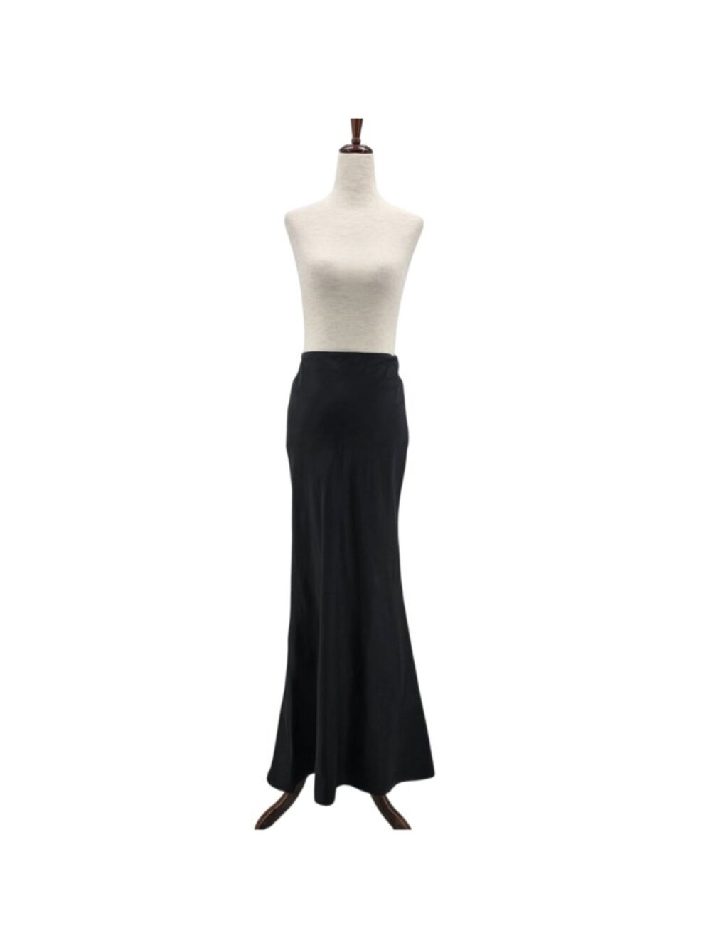 Vintage Cache Womens 4 Skirt Trumpet Skirt Black Satin Long Maxi High Waisted - Picture 13 of 13